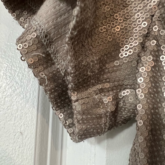 SOLD****FREE PEOPLE METALLIC DRENCHED SEQUIN MINI DRESS ROSEGOLD COMBO - Picture 12 of 13